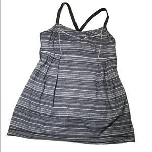 Lululemon Striped Strappy Gray Tank Top